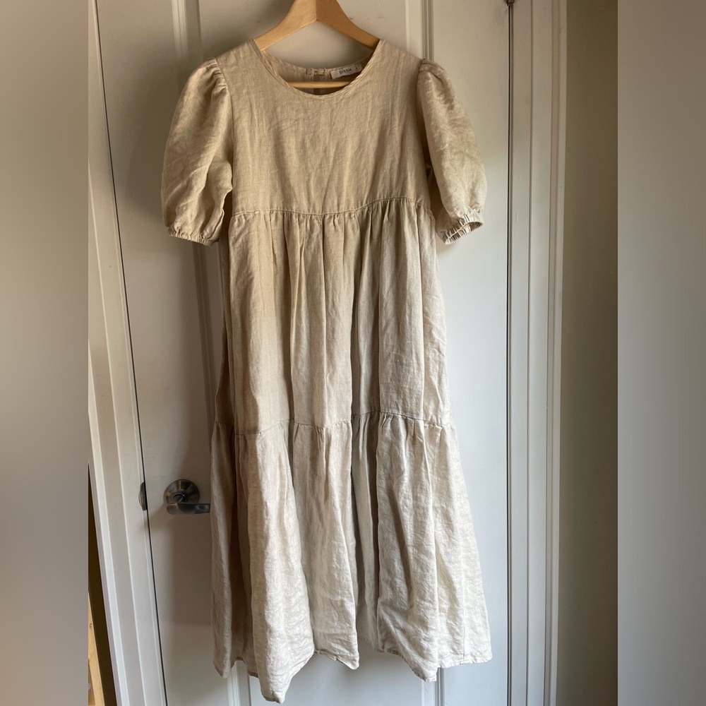 DISSH 100% linen midi dress